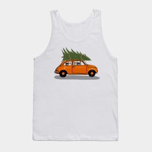 Bringing Home The Christmas Tree Orange Tank Top